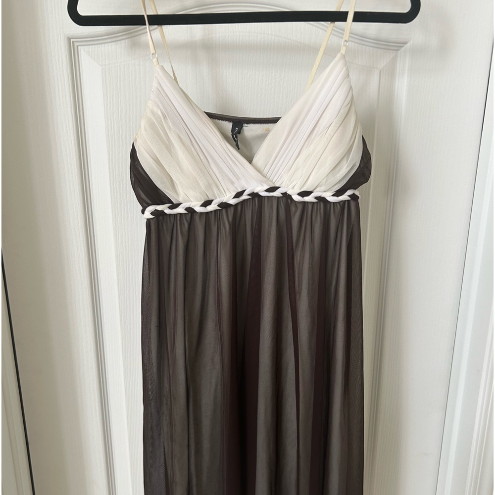 Mariposa Brown and White Dress Medium